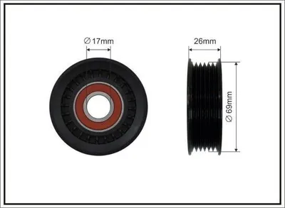 Produktbild von CAFFARO 84-93 Spannrolle Keilrippenriemen 69mm für FORD Focus II Schrägheck (DA, HCP, DP) Focus II Kombi (DA, FFS, DS) für VOLVO V50 (545) für MAZDA 5