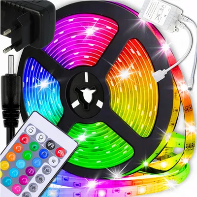 Zdjęcie produktu dla Ledy Wodoodporne Kolorowe Taśma Led Rgb Wodoodporna 5M Z Pilotem