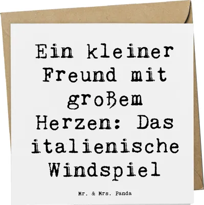 Produktbild von Mr. & Mrs. Panda Klappkarte Spruch Italienisches Windspiel - Weiß - Geschenk, Grußkarte, Glückwunschkarte, Hund mit Charakter, doppelkarte, Hunderasse, faltkarte