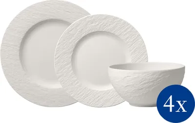 Produktbild von Villeroy & Boch Manufacture Rock Teller-Set 12-teilig weiß