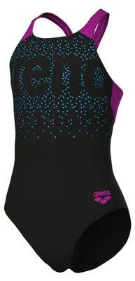 Image de ARENA AF011756590 - Maillot de bain pour fille, style peinture, noir, fuchsia, bleu, taille 10-11 ans