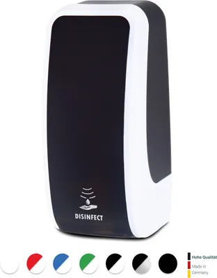 Produktbild von Desinfektionsspender SENSOR, berührungslos bis zu 1.000 Anwendungen je 1-Liter, blitzschneller Kartuschenwechsel, Blanc Cosmos : Farbe - Schwarz / Weiß Farbe: Schwarz / Weiß