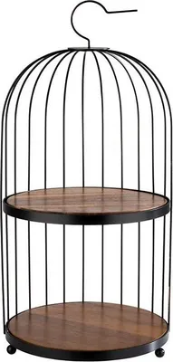Produktbild von APS 33206 Buffetgestell BIRDCAGE, Metall, 2 Platten aus Akazienholz, Ø 26 cm, Höhe 54 cm