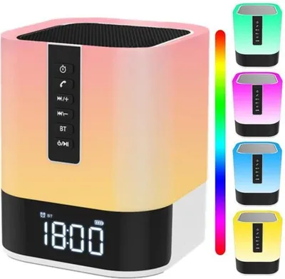 Produktbild von Bluetooth-Lautsprecher – Beleuchtung – Nachtlicht – 48 Farben – MP3-Player – Freisprechfunktion