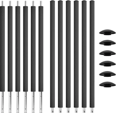 Produktbild von KINETIC SPORTS Trampolin Netzstangen Komplett-Set 6 Stück Ø 25 mm – Ersatzteil für Gartentrampolin Ø 183 cm, Ersatz Netzpfosten