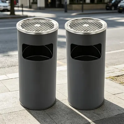 Produktbild von 2 x Mülleimer Edelstahl Mülleimer Küche Mülleimer Metall Schwarz