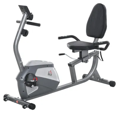Produktbild von Liegeergometer mit LCD-Anzeige 8 stufig einstellbarem Magnetwiderstand Liegefahrrad Heimtrainer mit Herzfrequenzsensoren, verstellbarer Rückenlehne, Sitzergometer für Senioren bis 110 kg