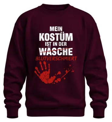 Immagine prodotto di My Costume Bloodstained Halloween Horror Zombie Handprint Unisex Felpa Pullover, Borgogna, L