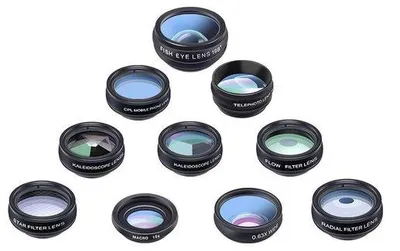 Productafbeelding van Professionele smartphone-lensset - 10-in-1 - Externe mobiele lenzen - Geschikt voor smartphones - Fotografie-accessoires