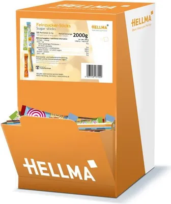 Produktbild von Hellma Feinzucker-Sticks 2kg - Zucker für die Gastronomie (1er Pack)