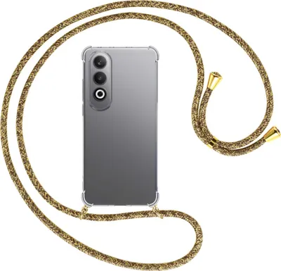 Produktbild von Handykette Backcover-Schutzhülle mit Band (Metall goldfarben) für OnePlus Nord CE4 5G - braun+beige