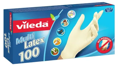 Image de Gants jetables Vileda Multi Latex 100, beige, 100 pièces