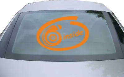 Produktbild von Indigos UG - Aufkleber Heckscheibe & Motorklappe DE6110 - orange - 600x399 mm - turbo inside - Auto Scheiben Fenster Heckklappe Tuning Racing JDM - Die cut