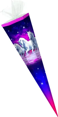 Produktbild von Schultüte / Zuckertüte / 85cm / eckig / "Pferde"