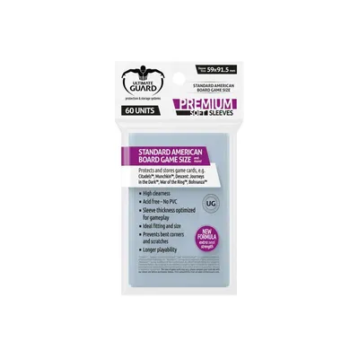 Produktbild von Ultimate Guard Premium Soft Sleeves für Brettspielkarten Standard American (60)