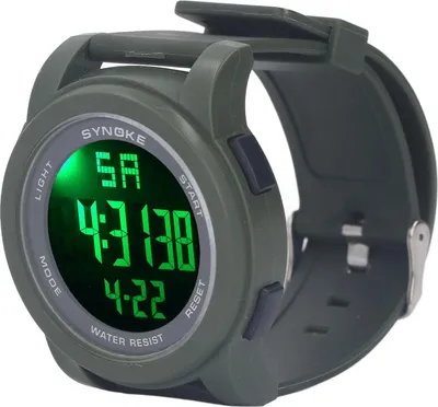 Produktbild von Digitale Sportuhr Multifunktionale große Anzeige Leuchtend 5Bar Wasserdicht Schwimmen Uhr für Laufen Wanderungen Grün
