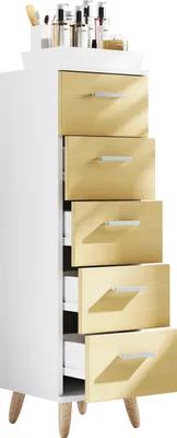 Immagine prodotto di Mobili bagno Armadio per midi | Armadio da bagno | Dimensioni: H. 100 x W. 30 x D. 30 cm | cassettiera | 5 cassetti - Landos M