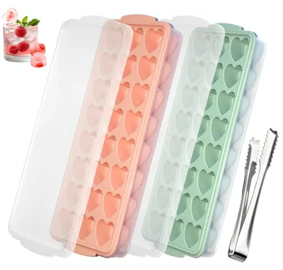 Herzförmige Eiswürfelform, Silikon, 24 Mulden, 2 Stück, BPA-frei