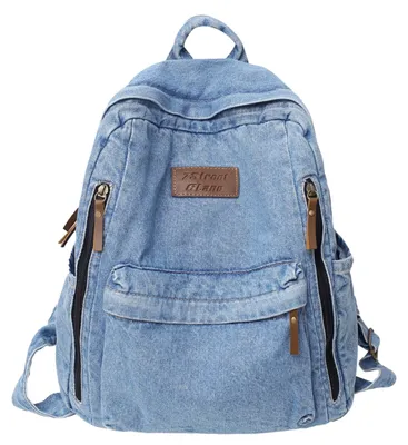 Image de Sac à dos en toile vintage - Bleu, adapté aux ordinateurs portables jusqu'à 15 pouces