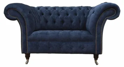 Zdjęcie produktu dla Sofa Chesterfield 1,5-osobowa designerska sofa tapicerowana tkaniną tekstylną