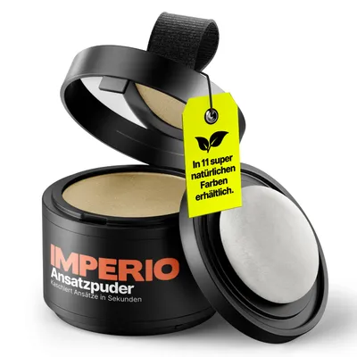 Produktbild von IMPERIO Ansatzpuder - Haar Concealer zur Haarverdichtung für Frauen und Männer, wasserfestes Haar Make-up zum Ansatz kaschieren - 4g (mittelblond)