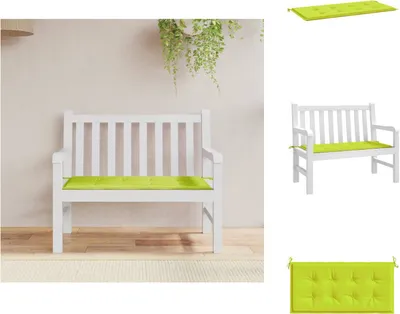 Image de vidaXL Coussin pour banc de jardin Vert clair 100x50x3 cm Tissu Oxford - Coussin d'assise