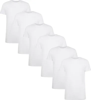 Produktbild von Bamboo basics Herren T-Shirt RUBEN, 6er Pack - Unterhemd, Rundhals, Single Jersey Weiß M