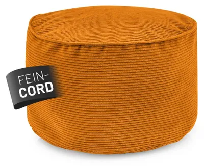 Produktbild von Lumaland Sitzsack-Hocker 50l senfgelb Pouf rund Feincord