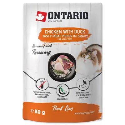 Zdjęcie produktu dla Saszetka Ontario kurczak i kaczka w sosie 80g
