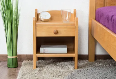 Produktbild von Nachtkommode Kiefer massiv Vollholz Erlefarben Junco 132 - Abmessung: 45 x 34 x 29 cm (H x B x T)