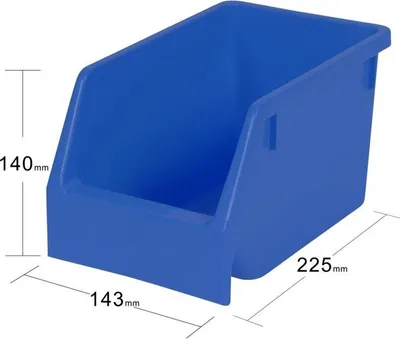 Image de lot de 8 bacs gerbables en plastique bleu