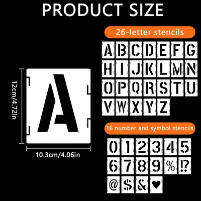 Obrázok produktu pre Šablóny 10 cm, 42 kusov, opakovane použiteľné, na maľovanie