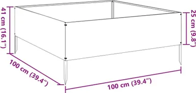Produktbild von vidaXL Hochbeet Olivgrün 100x100x41 cm Stahl