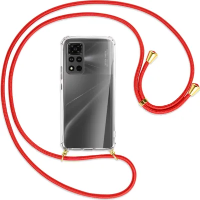 Produktbild von Handykette Backcover-Schutzhülle mit Band (Metall goldfarben) für Honor View 40 Pro (V40 Pro, 6.6'') - rot