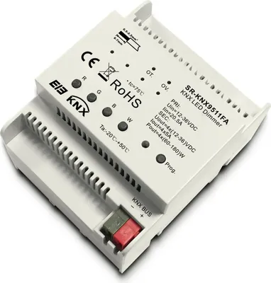 Produktbild von SR-KNX-9511FA KNX RGBW LED Dimmer 4-Kanal Konstantspannung 12-36V DC, 5A je Kanal, Hutschiene