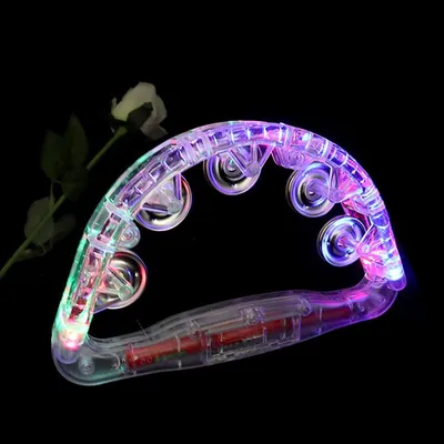 Zdjęcie produktu dla 2PCS LED Muzyczny tamburyn Blinkende Tamburyn Ręczny instrument perkusyjny