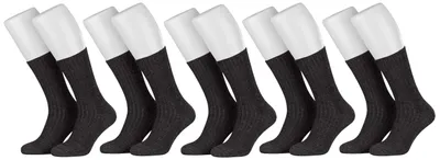 Produktbild von Tobeni Norwegersocken 5er-Pack | Warme Wintersocken & robuste Arbeitssocken Wolle, Farbe:Anthrazit, Grösse:43-46