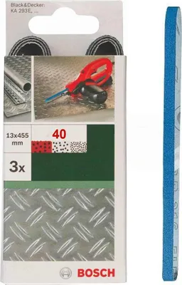 Produktbild von Bosch 3 Schleifbänder für  B+D Powerfile KA 293E 13 x 451 mm, K 40,  Metall
