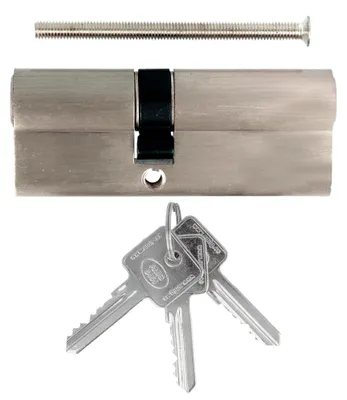 Imagen del producto de Cilindro de seguridad Amig, para cerradura de puerta, con pestillo de 15 mm, color plateado mate, tamaño 54 (27/27 mm)