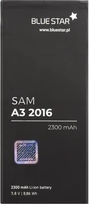 Produktbild von Bluestar Akku Ersatz kompatibel mit Samsung Galaxy A3 2016 2300 mAh Austausch Batterie Accu A310F