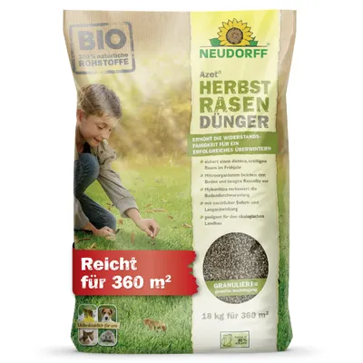 Produktbild von Neudorff Azet HerbstRasenDünger 18 kg Organischer Rasendünger mit Eisen & Langzeitwirkung