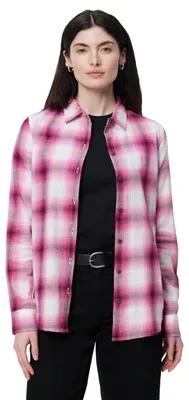 Zdjęcie produktu dla Koszulka flanelowa w kratę, długi rękaw, regularny krój, marki Essentials, kolor fuksja