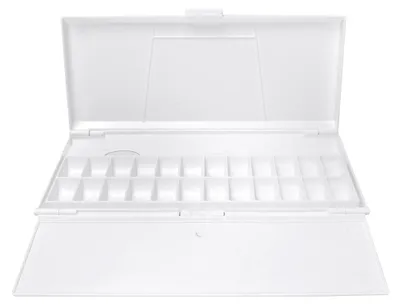 Immagine prodotto di Tavolozza di colori; Contenitore portatile in plastica bianca per vassoi; Disegno ad acquerello; Pittura; Accessori per strumenti artistici