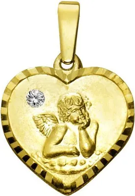 Produktbild von V Anhänger 333/- Gold 1,8cm gelb Kristall 203340183