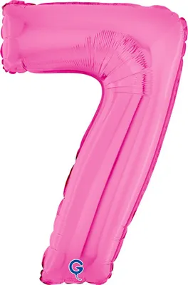 Image de Ballon en aluminium géant 26"/66 cm | Chiffre rose : 7