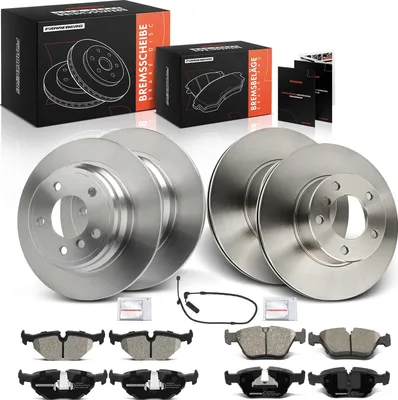 Image de Frankberg 4x disques de frein 8x plaquettes de frein essieu avant essieu arrière pour BMW Série 5 E39 2.0L 2.2L 2.5L 1995-2003