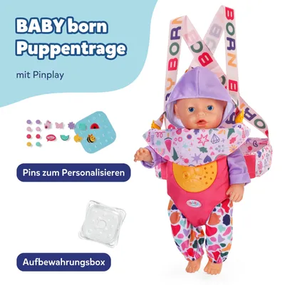 Produktbild von BABY born Babytrage Pin-Play mit verstellbarem Gurtsystem und Pins zum Verzieren