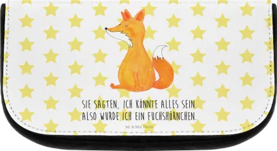 Produktbild von Mr. & Mrs. Panda Waschbeutel Einhorn Fuchs - Weiß - Geschenk, kulturtäschchen, Unicorns, Kulturbeutel, Make-up Organizer, Einhörner, Unicorn, Fuchshörnchen, Füchse
