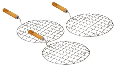 Obrázek produktu pro Elzusha - Sada 3 kusů grilů na papad z nerezové oceli