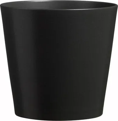 Productafbeelding van Famanu Keramische plantenpot, stijlvol design - zwart, 24 x 24 x 24 cm